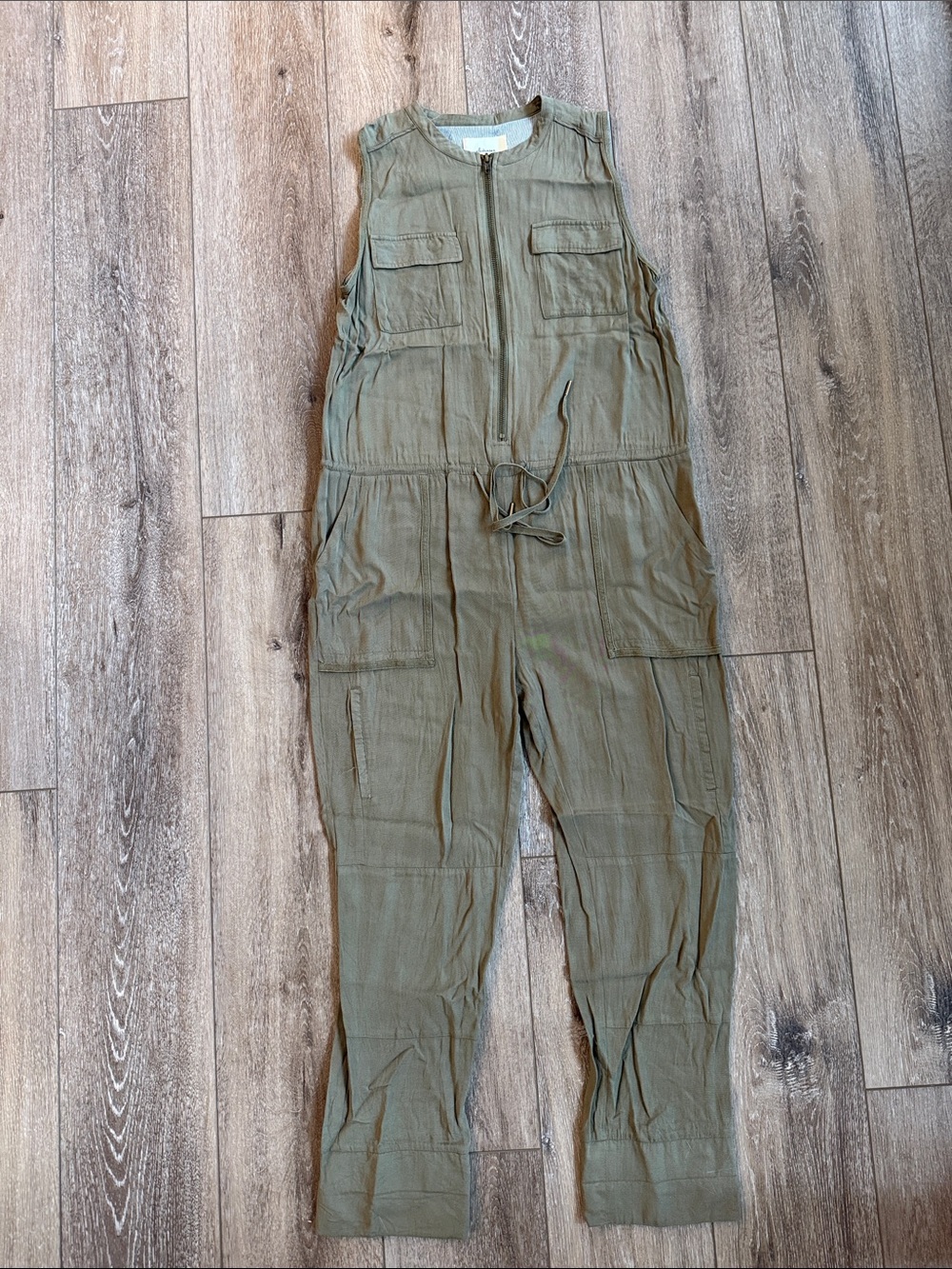 elevenses Olive Utility Sleeveless Jumpsuit